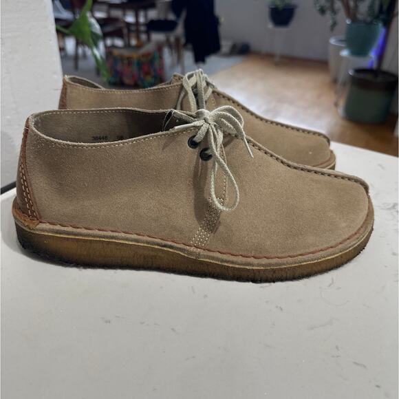 Men's Shoes Clarks Originals DESERT TREK Lace Up Boots Sand Suede, Size 9, EUC - Picture 1 of 12